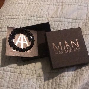 NWT Men’s Alex and Ani Beaded Gemstone Wrap, Onyx